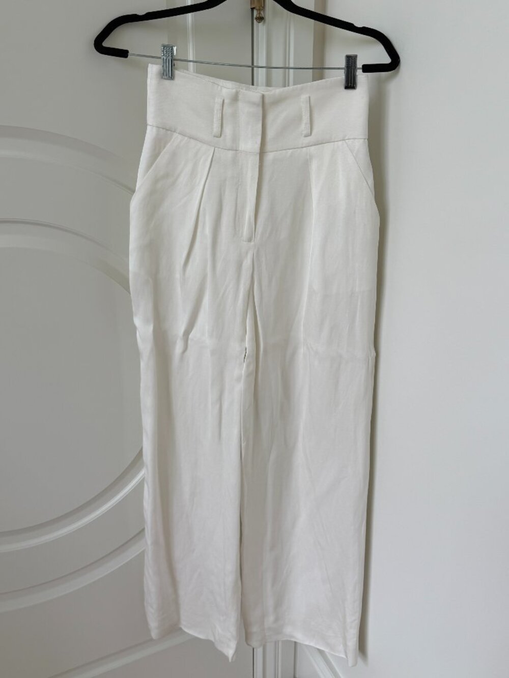 NWT Karen Millen Ivory Tailored Viscose Linen Wide Leg Trouser